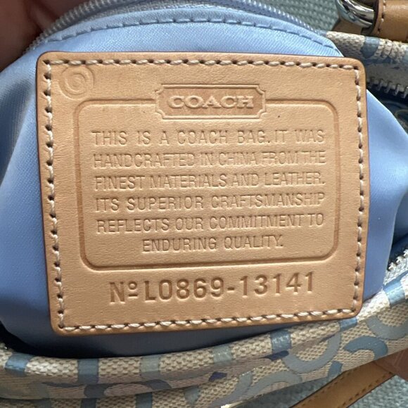 Coach Op Art Light Blue, Off White/Cream, L0869-13141, Handbag, purse - Picture 11 of 11